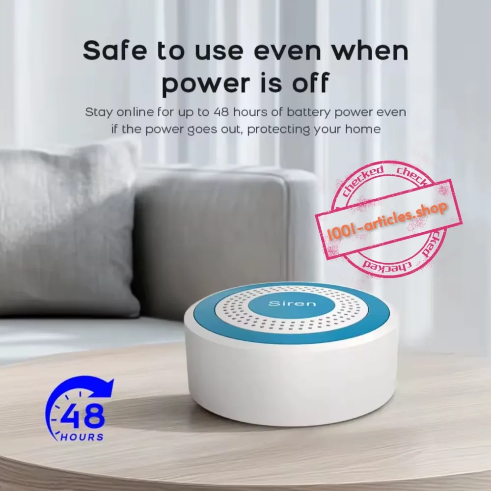 Kit d'alarme Wi-Fi, Tuya Smart, sans fil 433MHz, Sirène et Capteurs.