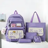 Sac à Dos Multifonctionnel Kawaii Grand Volume Imperméable et Résistant 5Pcs Bleu SACKDS11BL - حقيبة ظهر بعدة قطع بتصميم كاوايي