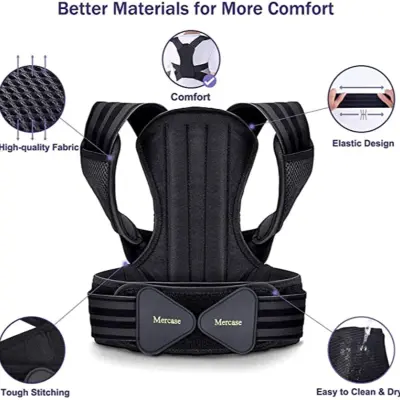 Mercase Posture Corrector Unisexe Ceinture dorsal et Correcteur