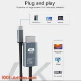 Adaptateur de conversion vidéo HD 4K, Type C vers HDTV - HDMI