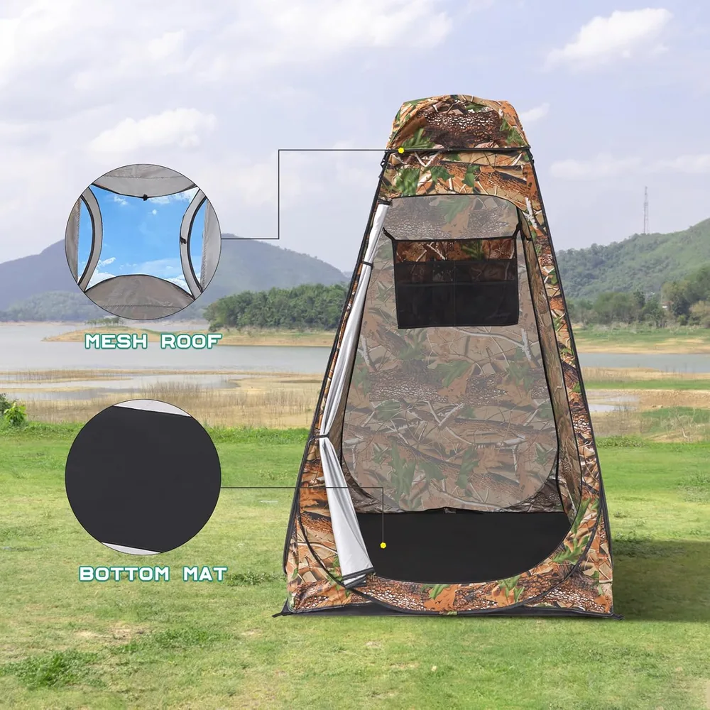 Tente de change pliable protection UPF 50+ et imperméable, 120 x 120 x 190 cm, camouflage - خيمة تغيير الملابس قابلة للطي
