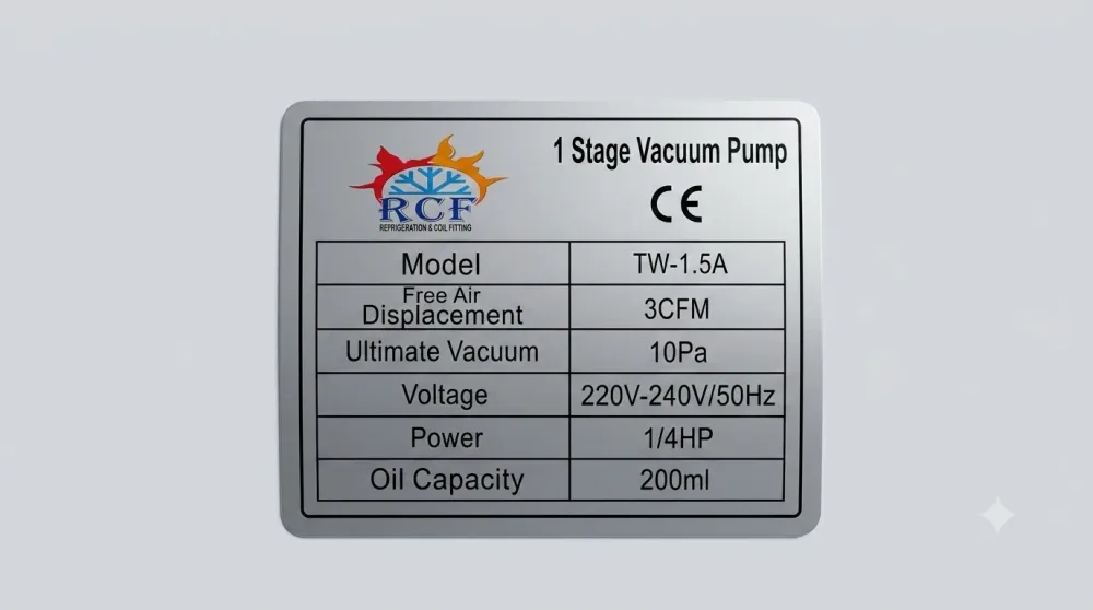 Pompe a vid -3CFM _1/4 hp