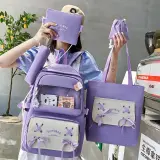 Sac à Dos Multifonctionnel Kawaii Grand Volume Imperméable et Résistant 5Pcs Bleu SACKDS11BL - حقيبة ظهر بعدة قطع بتصميم كاوايي