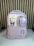 Sac à Dos Scolaire Style Kawaii Grand Volume avec Peluche Incluse Tissu Imperméable Bleu SACKDS04BLG - حقيبة مدرسية بتصميم كاوايي