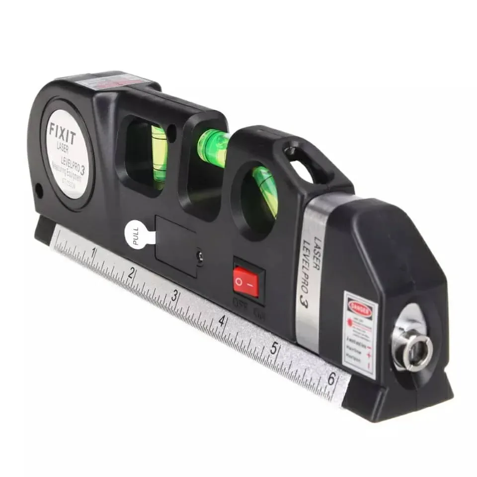 Niveau Laser 4en1 Fixit Level pro 3 Outil de musure Polyvalent Ruban De 8 Pieds
