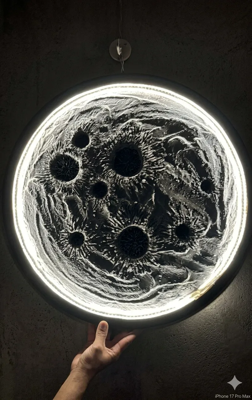 لوحة القمر المضيئة ثلاثية الأبعاد (3D Luminous Moon