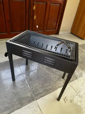 Grand Barbecue Portable Rectangulaire en acier inoxydable – شواية حجم كبير