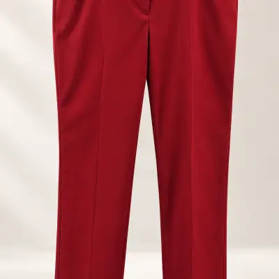 Pantalon Femme Damart Rouge Bordeaux – Coupe Droite Classique – Taille 50