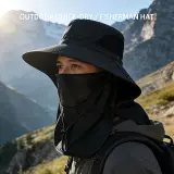 Chapeau de protection solaire printemps-été avec couvrant le visage - قبعة للحماية من الشمس بتصميم شال تغطي الوجه
