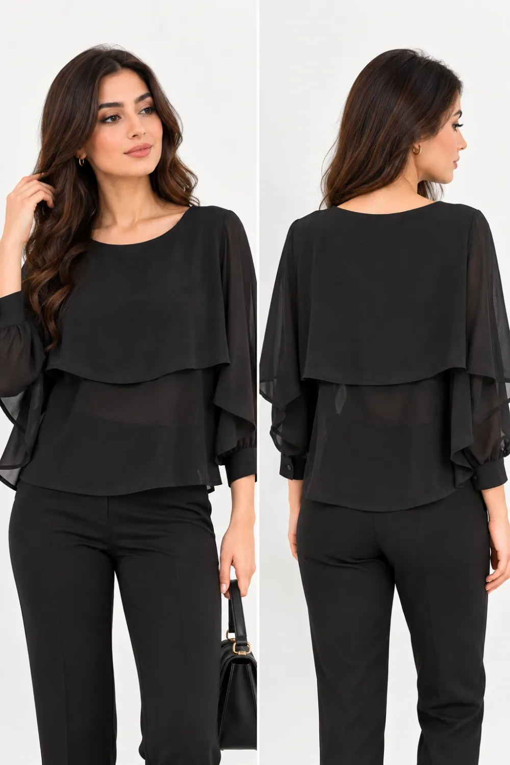 Blouse Femme Zara Basic Collection Noire – Taille S