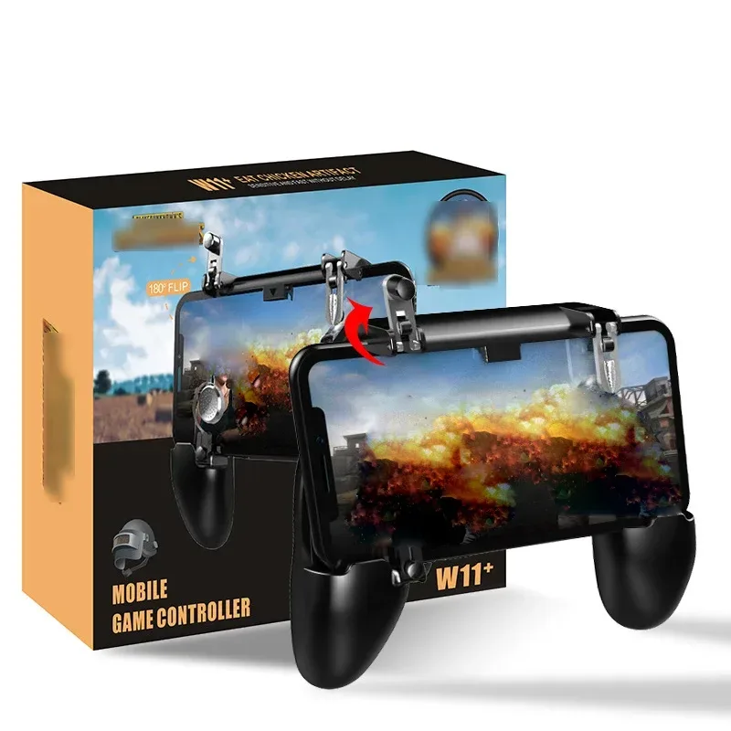 Manette Mobile W11+ pour PUBG – iOS & Android, Gâchettes Mécaniques