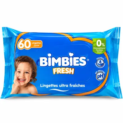 BIMBIES Fresh Lingettes Bébé Nourrissantes (60 unités)