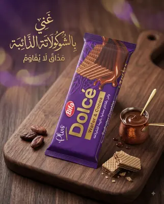 وافرز بالكاكاو محشوة بكريمة الشكولاطة