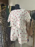 Ensemble Pijamas Femme blanc à cœur rouge