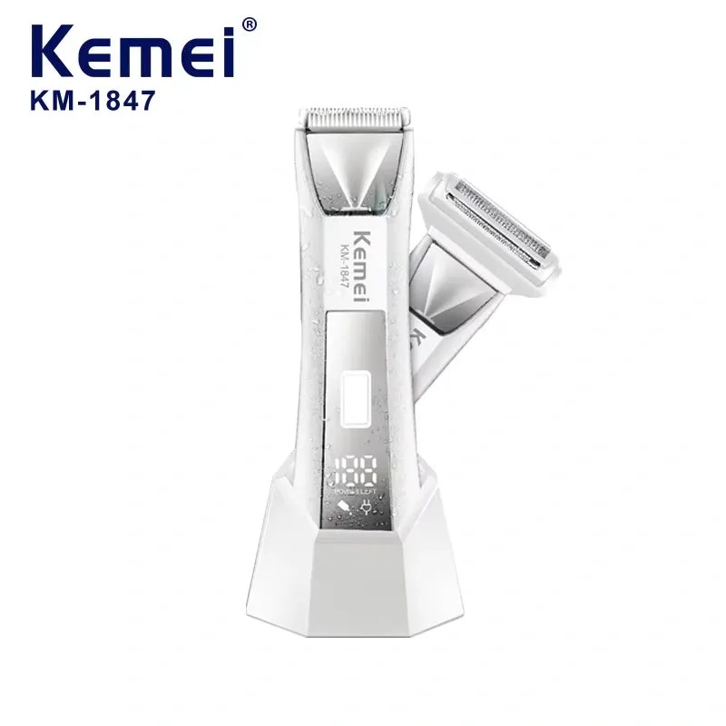 Kemei KM-1847 Tondeuse 2 en 1 pour corps et zones sensibles