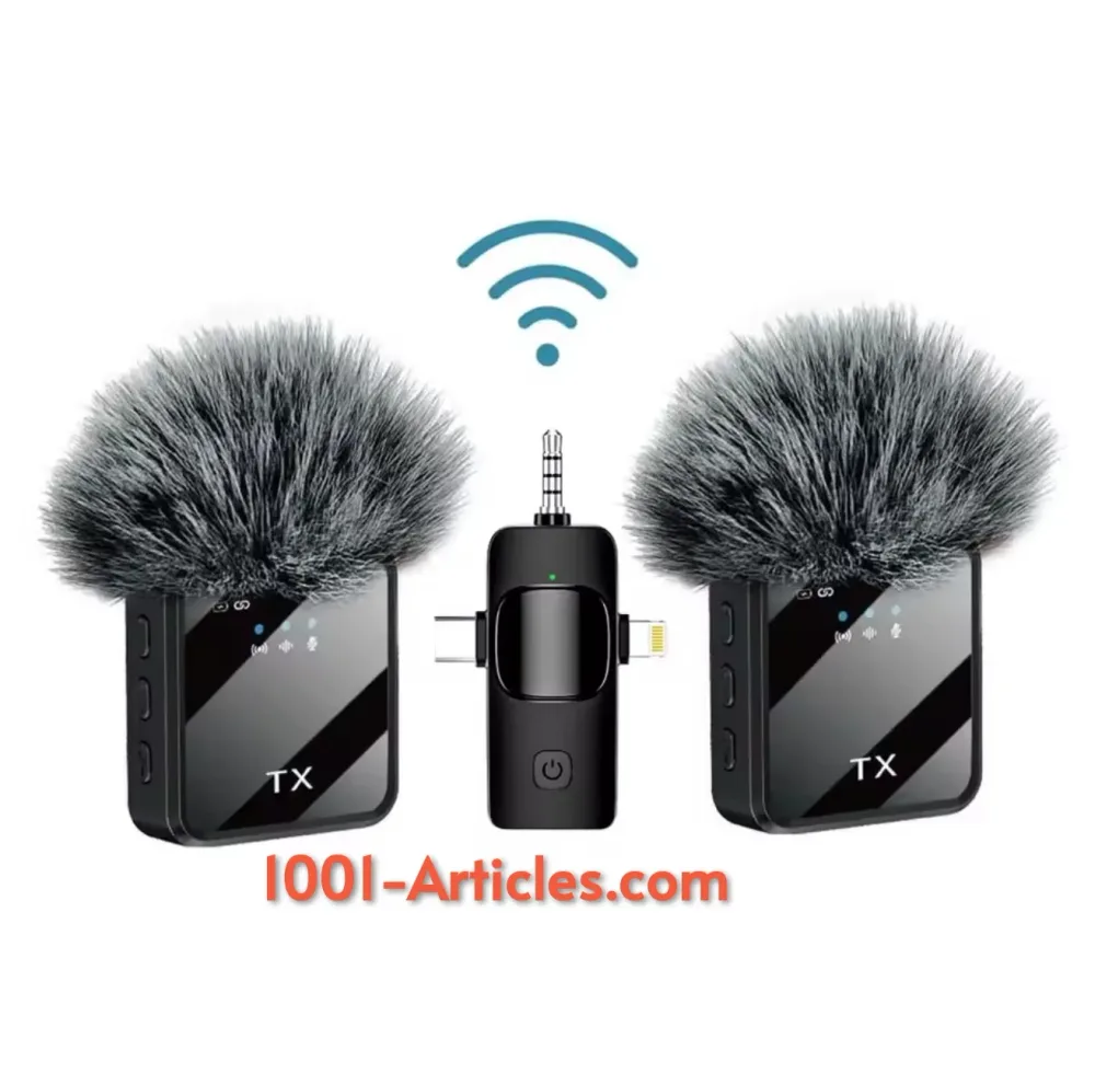 Microphone Lavalier Sans Fil, Micro-cravate, réduction de bruit.