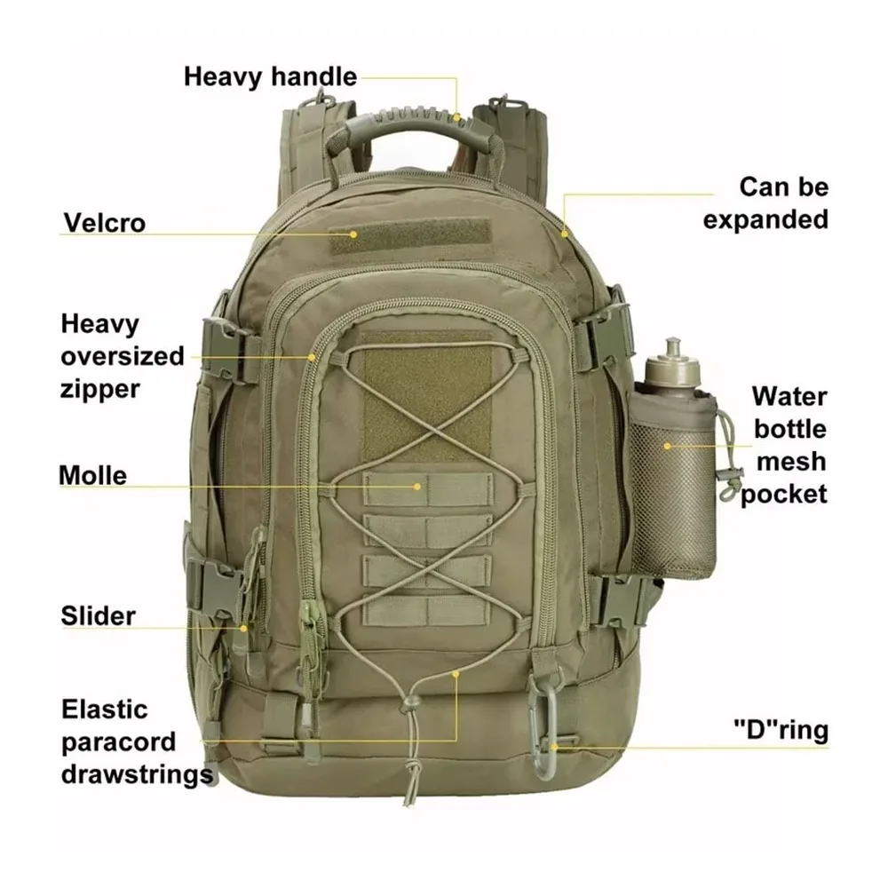 Sac à Dos de randonnée Rucksack Large Capacity 60L JRD5 + Matelas pliable Cadeau