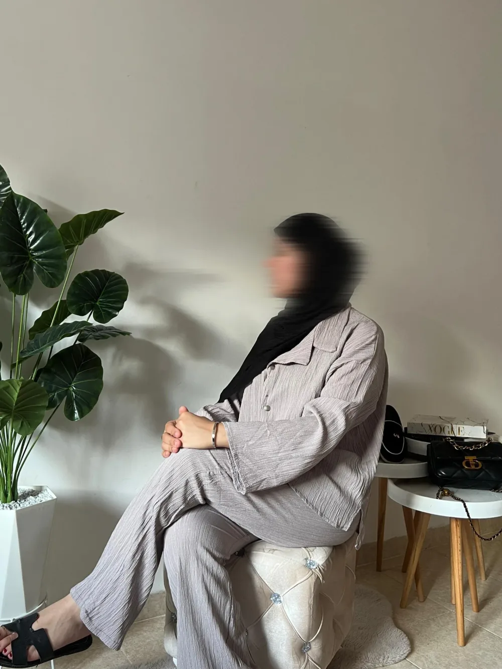 Ensemble SABAYA qualité supérieure en GRIS