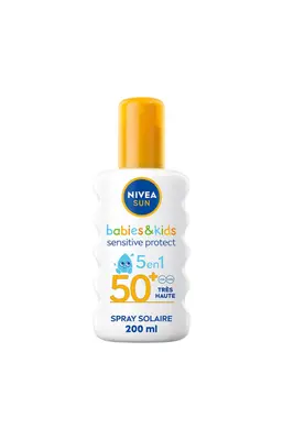 Crème solaire Spray Bébé Enfant Spf 50+ Haute Protection Peau Sensible Sun NIVEA 200ml