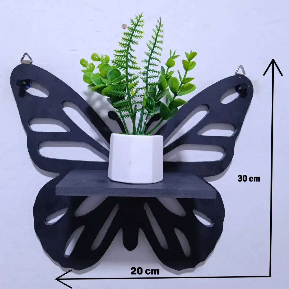 Étagère papillon + pot de fleur