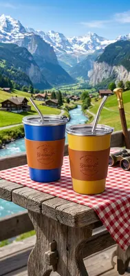 كوب Gourmet بريميوم عازل للحرارة 🌡️بتصميم إسكندنافي ☕