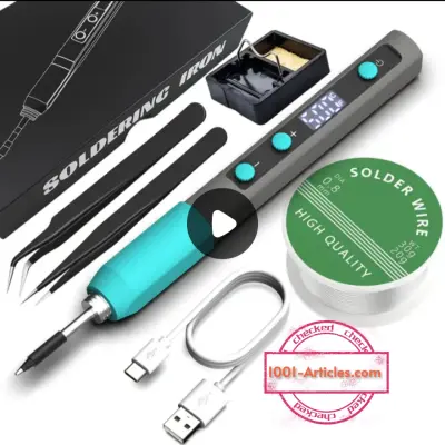 Fer à souder électrique portable, écran LED, Température réglable, USB Type C.