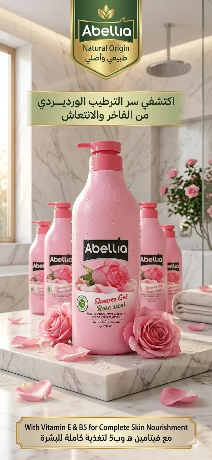 Abellia جال دوش بعطر الورد 750ml