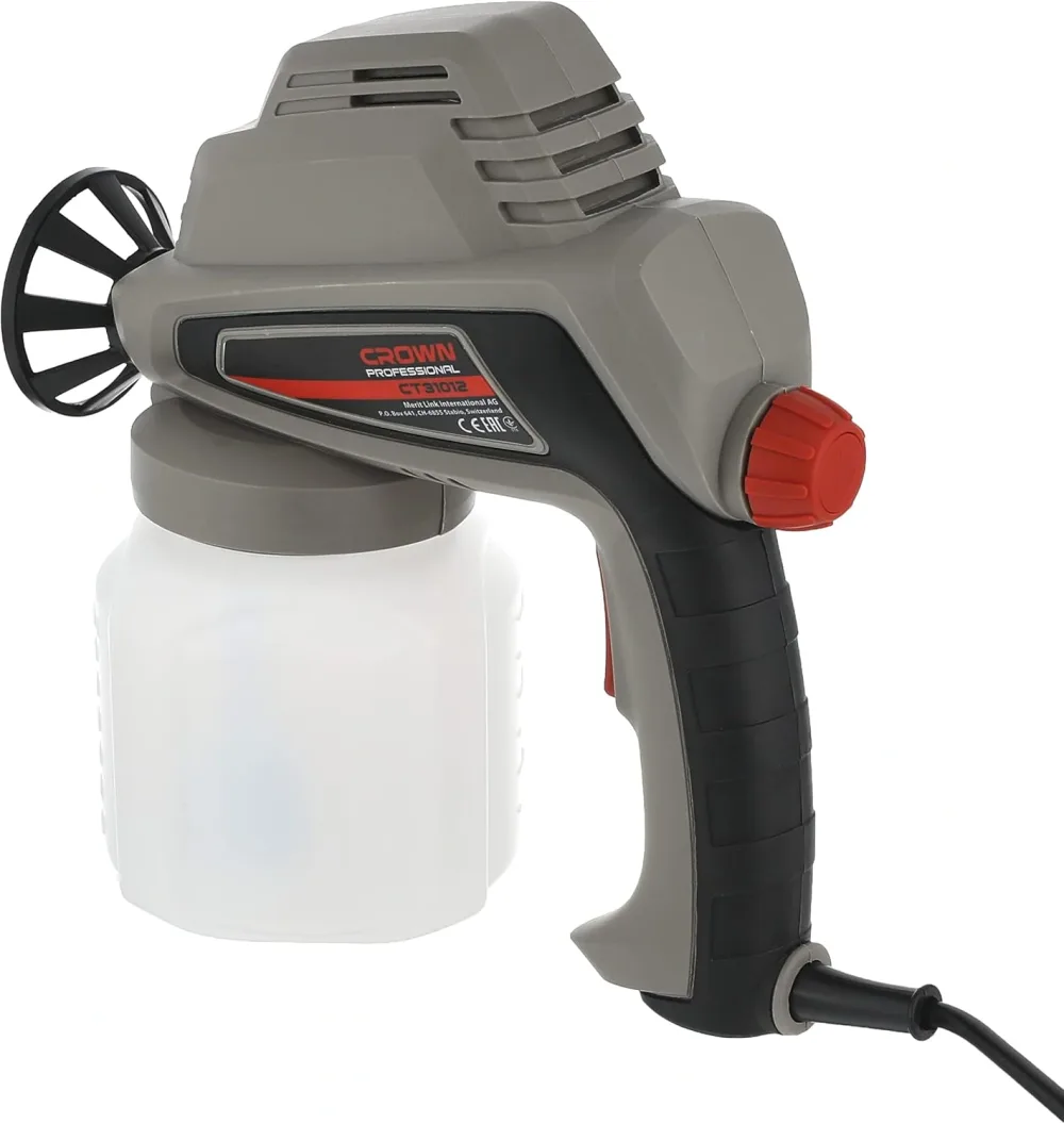 Pistolet à Peinture Électrique Crown 80W 700ml CT31012 Pression 140 Bar - مسدس رش دهان كهربائي 80 واط سعة 700 مل من كراون