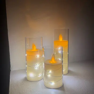 Bougies artificielles, lumineuse, trois pièces