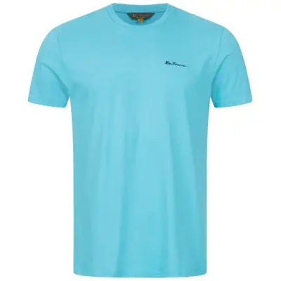 T-shirt  Ben Sherman sans col 100% Coton Bleu ciel