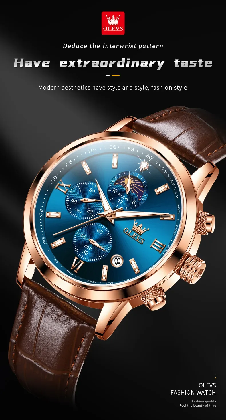 Nouvelle montre Quartz Olevs Original  homme
