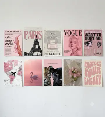 Pack 10 posters autocollants theme Rose