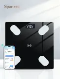 ميزان الجسم الذكي (Smart Scale) عالي الدقة – متابعة الوزن والبيانات الصحية عبر الهاتف (يتحمل حتى 180 كغ)