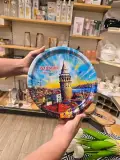 Plateau de Service Rond Décoratif – Motif Istanbul
