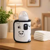 🐼 Chauffe-Biberon Nomade USB - Housse Motif Panda avec Écran LED