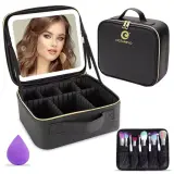Trousse de Maquillage et Voyage avec Miroir LED Intégré 3 Modes de Lumière - حقيبة تنظيم المكياج والسفر مع مرآة مضيئة