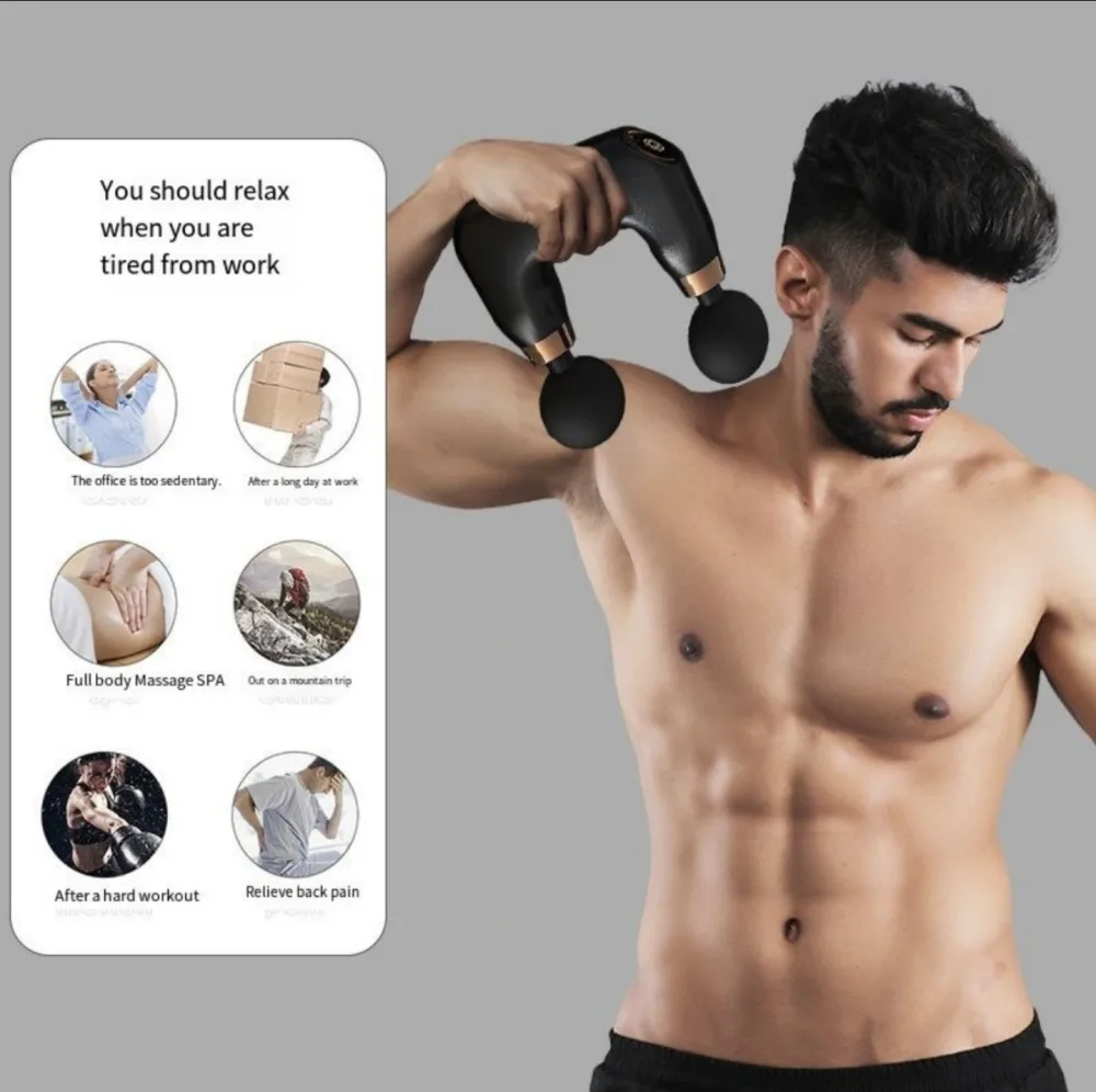 Pistolet de Massage Électrique Double Tête FL-818 - جهاز تدليك ومساج كهربائي مزدوج الرأس