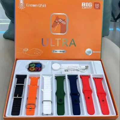 Crown Q50 Smart Watch Ultra Avec 7 Bracelets