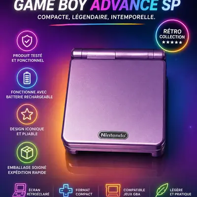 Carcasse GameBoy SP mauve clair
