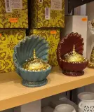 Brûle-Parfum Coquillage Oriental - Finition Dorée