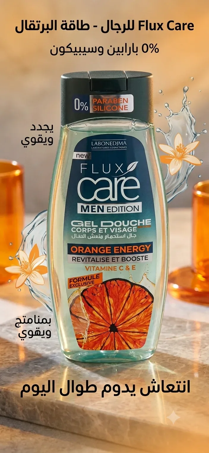 Flux men جال دوش عطر البرتقال 265ml