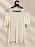 Pull femme Elisabetta B. en maille écrue à manches courtes – Taille 44