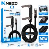كابل NEZO 2 في 1 – شحن سريع + حامل هاتف قابل للطي 360°