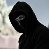 HOODIE NINJA الشبح نينجا الاصلي قطني قلاسي من خارج بملمس ناعم ومقطن وسخون من داخل للشباب لون اسود