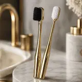 Brosse à Dents Luxe – Manche Doré Premium ✨