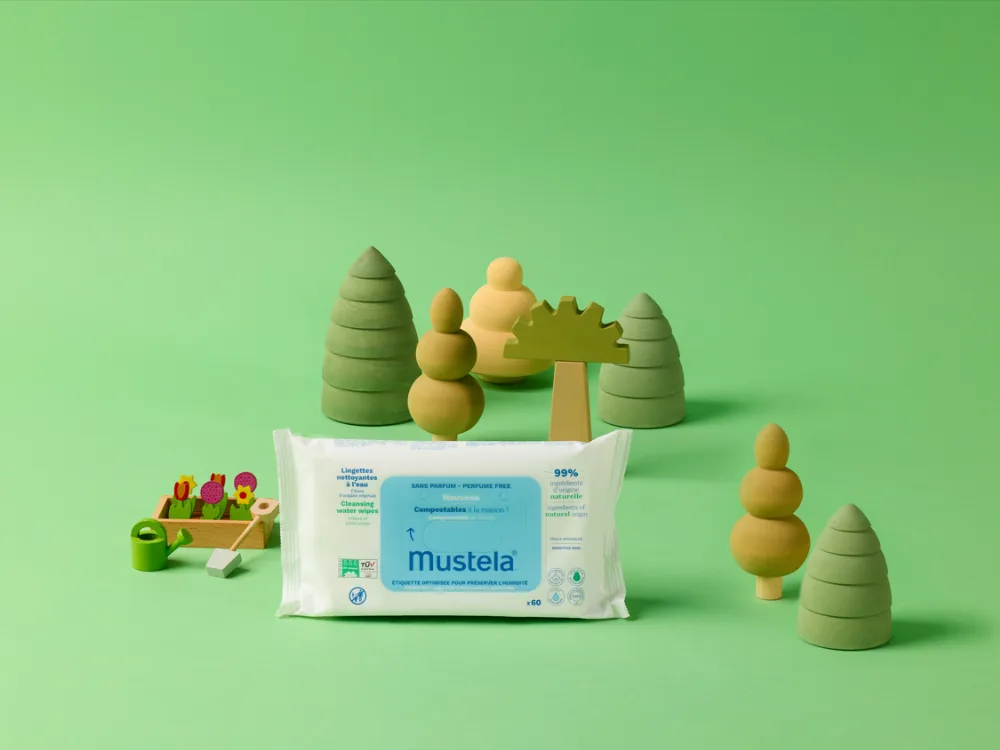 Lingettes nettoyantes à l'eau compostables
