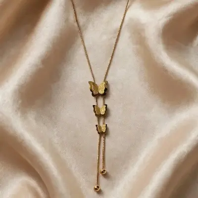 Collier papillons en cascade