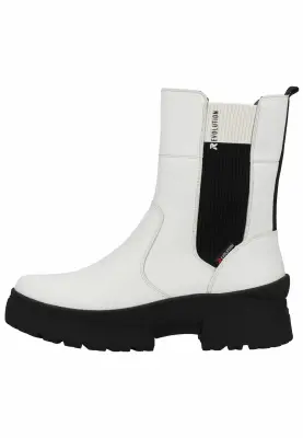 Bottines Femme Rieker Revolution Blanches en Cuir – Semelle Crantée