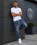 blue denim jogger pants