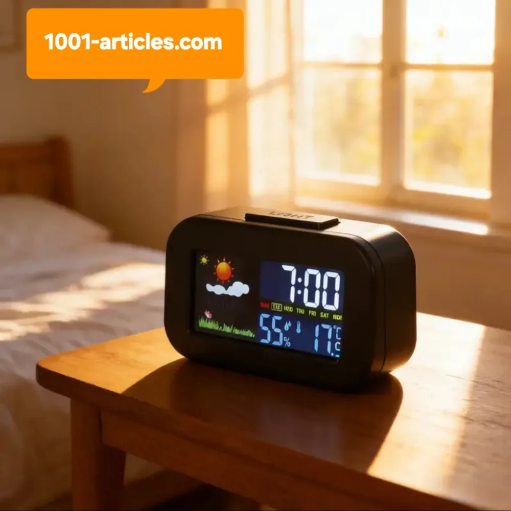 Horloge / Réveil avec Prévisions Météo et Rétroéclairage LED Coloré